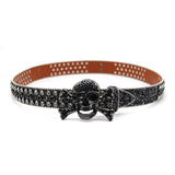 Hip-hop punk rhinestone belt big skull punk style