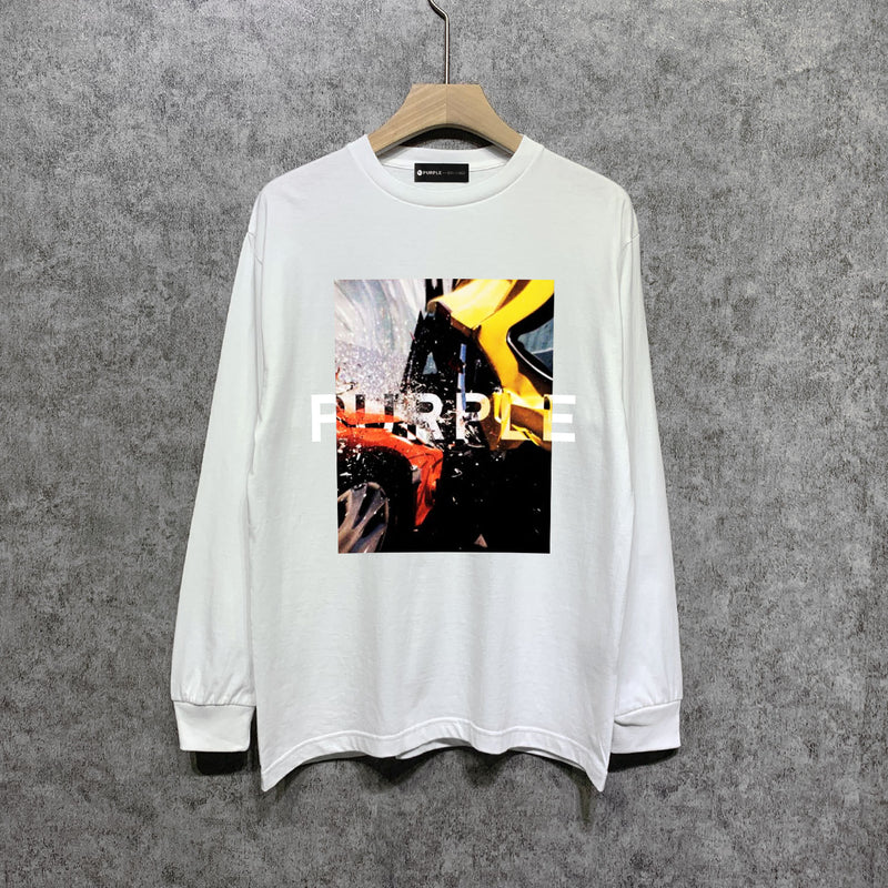 Purple Brand Long Sleeve T-Shirt Fashion Loose Long Sleeve Top