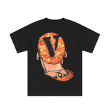 Vlone T Shirts Dennis Rodman Printed Street Fashion Short Sleeve T-shirt