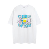 Rhude T Shirt Micro Label Flower Letter Print Pattern Short Sleeve T-Shirt