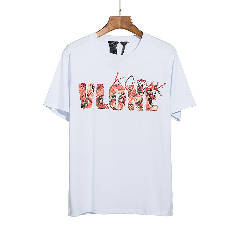 Vlone T Shirts European and American Fashion Brand Half Sleeve Men's and Women's Same Loose Short-Sleeved T-shirt