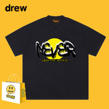 Drew T Shirts Smiley Face Short Sleeve Loose round Neck Short Sleeve