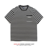 Men's T-Shirts Striped Short-Sleeved T-shirt Men's Loose Casual