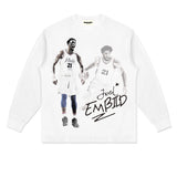 Nba Long Sleeve Shirt Autumn Winter T-shirt Loose Cotton Male and Female Trendy Brand