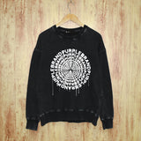 Purple Brand Distressed Sweatshirt Retro Vintage Crew Neck Sweater