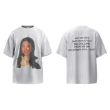 Mens Vintage T-Shirts Natasha Had a Bad Day Crying Face Girl Crybaby Print Loose