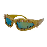 Trendy punk glasses rivet decoration