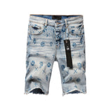 Purple Brand Denim Shorts High Street Blue Print