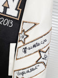 Off White Jacket Autumn/Winter OW Embroidered Hot Diamond Jacket Baseball Uniform