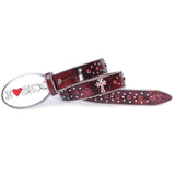 Hip-hop punk rhinestone belt heart plate buckle
