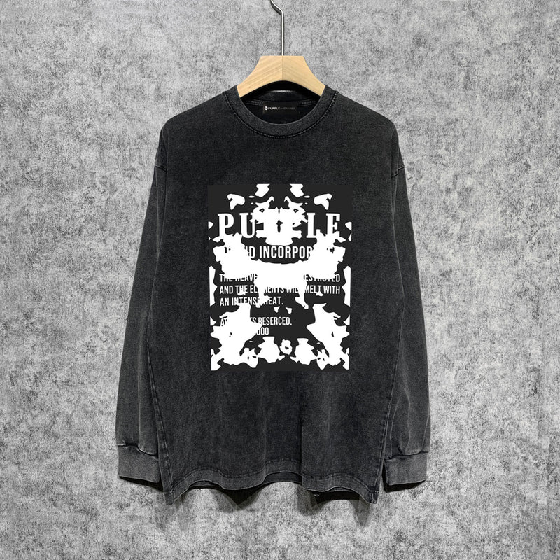 Purple Brand Distressed Long Sleeve Shirt Fashion Distressed Loose Long-sleeved Top