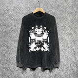 Purple Brand Distressed Long Sleeve Shirt Fashion Distressed Loose Long-sleeved Top