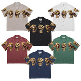 GUILTYPARTIES TIGER Shirts Skull Hawaiian Short Sleeves