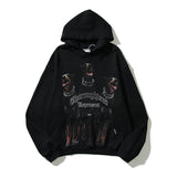 Kanye West Sunday Service Hoodie Autumn And Winter Doberman Pinscher Vintage Print Distressed Fog Hoodie