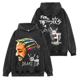 Drake Hoodie Double Sided Printed Short Sleeve