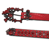 Hip-hop punk rhinestone belt y2k skull accessories