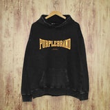 Purple Brand Distressed Hoodie Fashion Old Loose Hooded Sweater