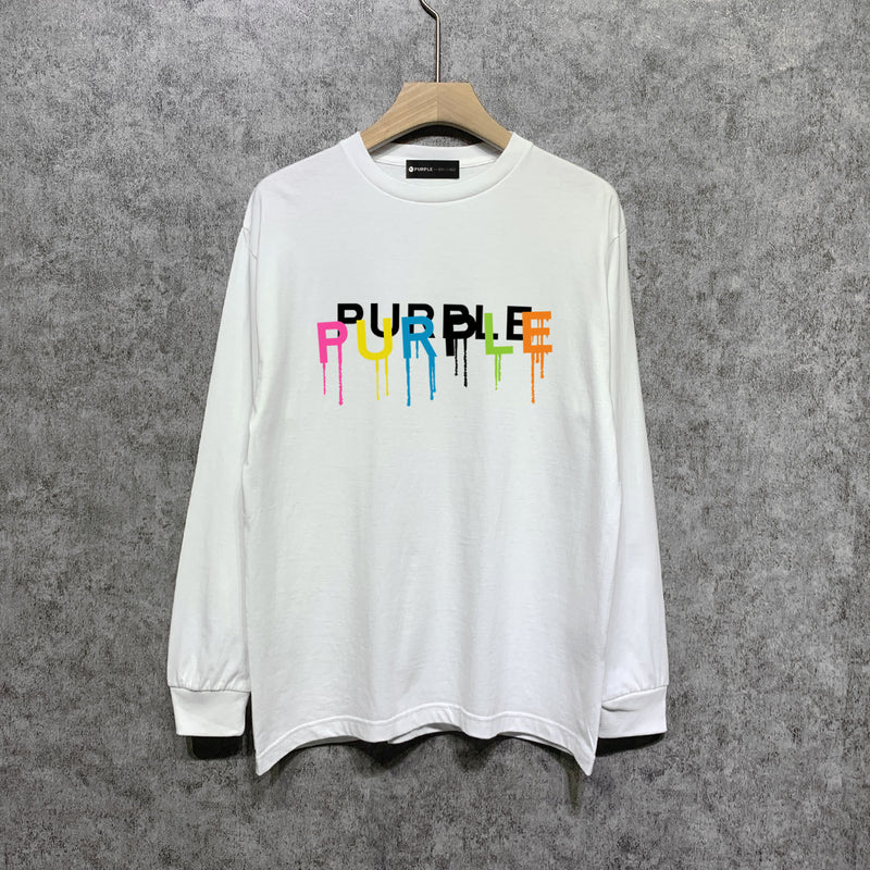 Purple Brand Long Sleeve T-Shirt Fashion Loose Long Sleeve Top