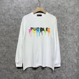 Purple Brand Long Sleeve T-Shirt Fashion Loose Long Sleeve Top