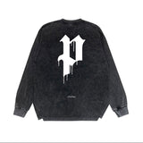 Purple Brand Distressed Long Sleeve Shirt Fashion Distressed Loose Long-sleeved Top