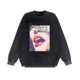 Purple Brand Distressed Long Sleeve Shirt Fashion Distressed Loose Long-sleeved Top