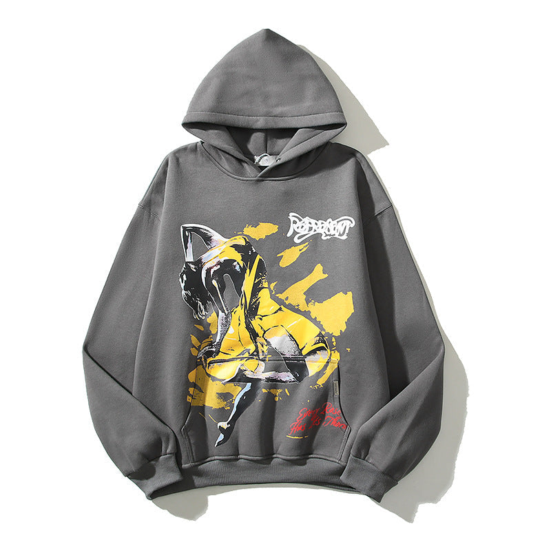 Kanye West Sunday Service Hoodie Autumn And Winter Paris Girl Printed Distressed Vintage Fleece-Lined Hoodie