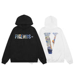 Vlone Hoodie autumn and winter oil painting big V letter hooded
