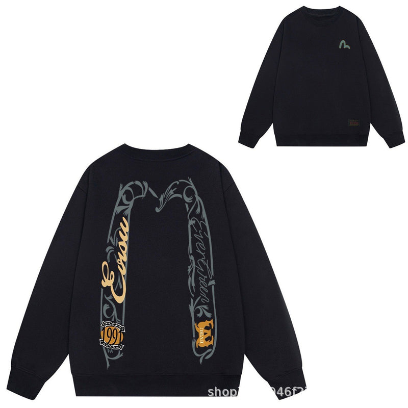 Evisu Sweatshirts Printed Men's and Women's Loose Sweater