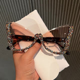 Trendy punk glasses butterfly retro uv protection