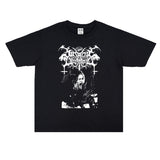 Rock Star T Shirt Satanic Warmaster Rock Band Washed Old Men and Women