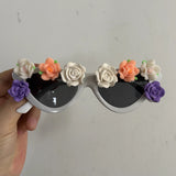 Trendy punk glasses rose cat eyes
