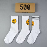 Men socks spring and summer drew smiley face