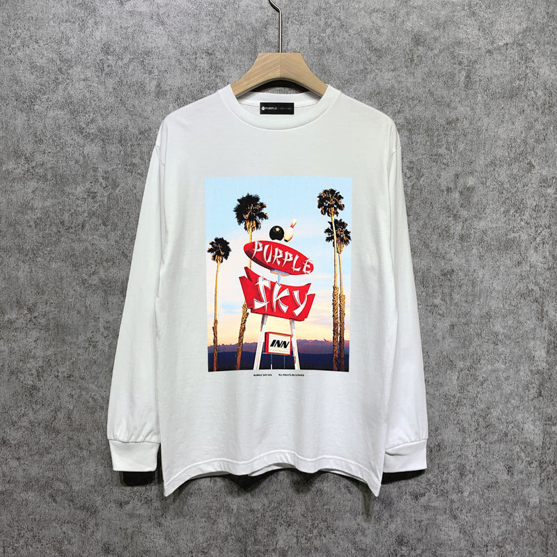 Purple Brand Long Sleeve T-Shirt Fashion Loose Long Sleeve Top