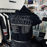 Men Vintage T-Shirts American Vintage Saint Black Flag Black Flag Hooded