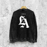 Purple Brand Distressed Sweatshirt Retro Vintage Crew Neck Sweater