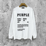 Purple Brand Long Sleeve T-Shirt Fashion Loose Long Sleeve Top
