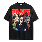 Drake T Shirts Hip Hop Drake Print Short Sleeve