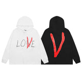 Vlone Hoodie Autumn and Winter Valentine's Day Limited Big V Letter