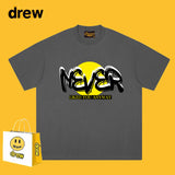 Drew T Shirts Smiley Face Short Sleeve Loose round Neck Short Sleeve