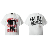 Men Vintage T-Shirts Saint Michael "EAT MY DAMAGE"
