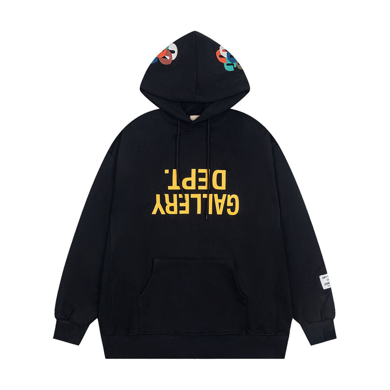 Gallery Dept Hoodie Embroidery Letter Inverted Print Hooded Sweater