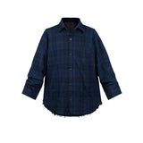 MIJKO Mens Jacket Ripped Plaid Jacket