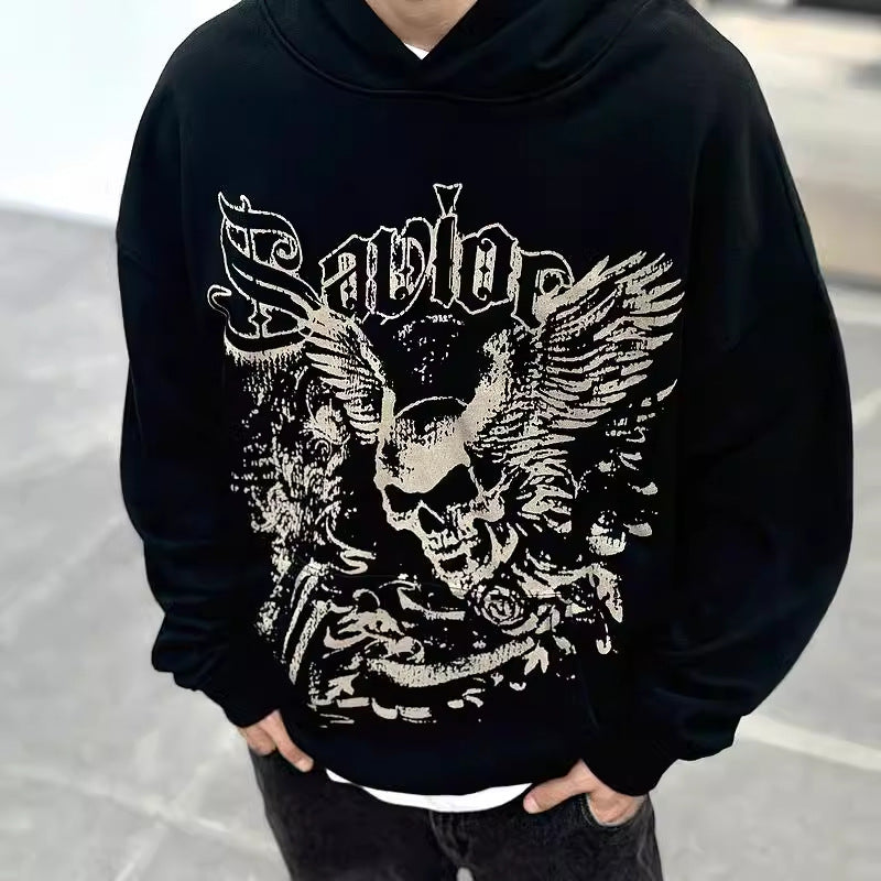 Men Vintage T-Shirts vintage Loose Couple Hooded Sweater Hoodie