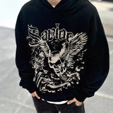 Men Vintage T-Shirts vintage Loose Couple Hooded Sweater Hoodie