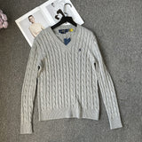 Ralph Lauren Knitted sweaters Vintage V-Neck Twist Bottom Knitted Sweater