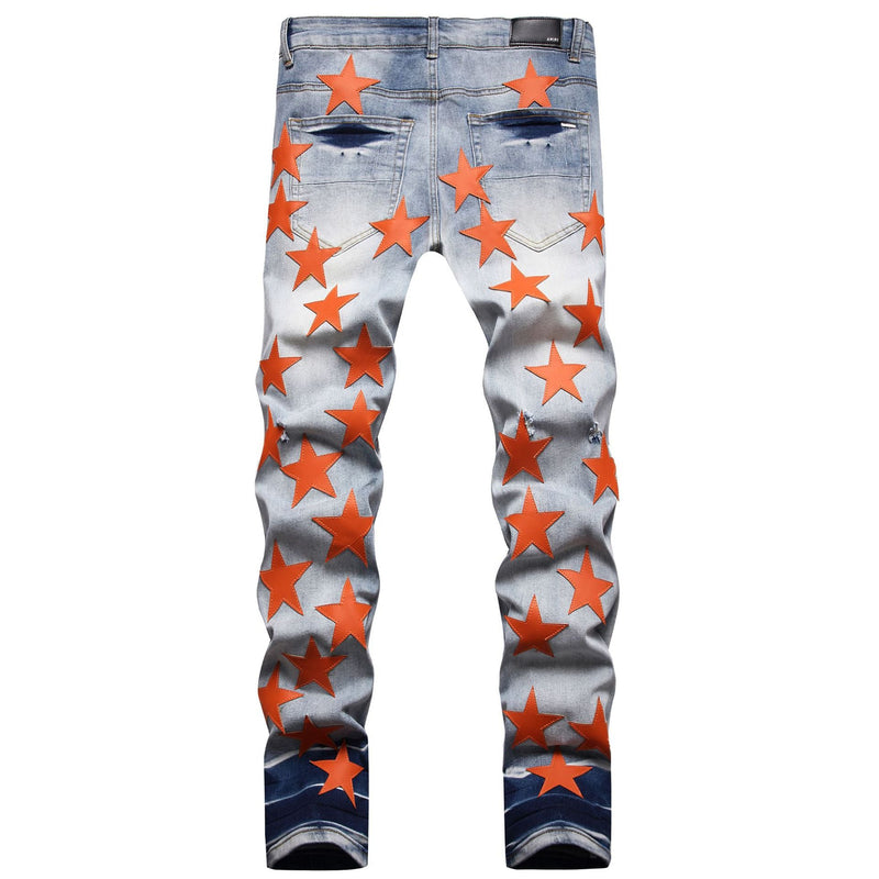 Amiri Jeans Stars Ripped Stretch Jeans