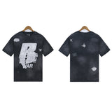 Who Decided War T Shirts Who Decided War Printed Short Sleeve Washing Water Old Loose Casual T-Shirts