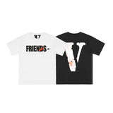 Vlone T Shirts Letter Teenagers Ordinary Loose Large Half Sleeve T-shirt