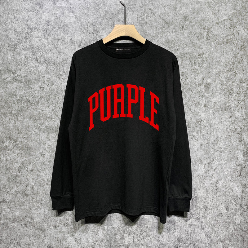 Purple Brand Long Sleeve T-Shirt Fashion Loose Long Sleeve Top