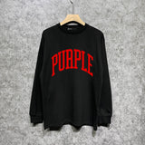 Purple Brand Long Sleeve T-Shirt Fashion Loose Long Sleeve Top